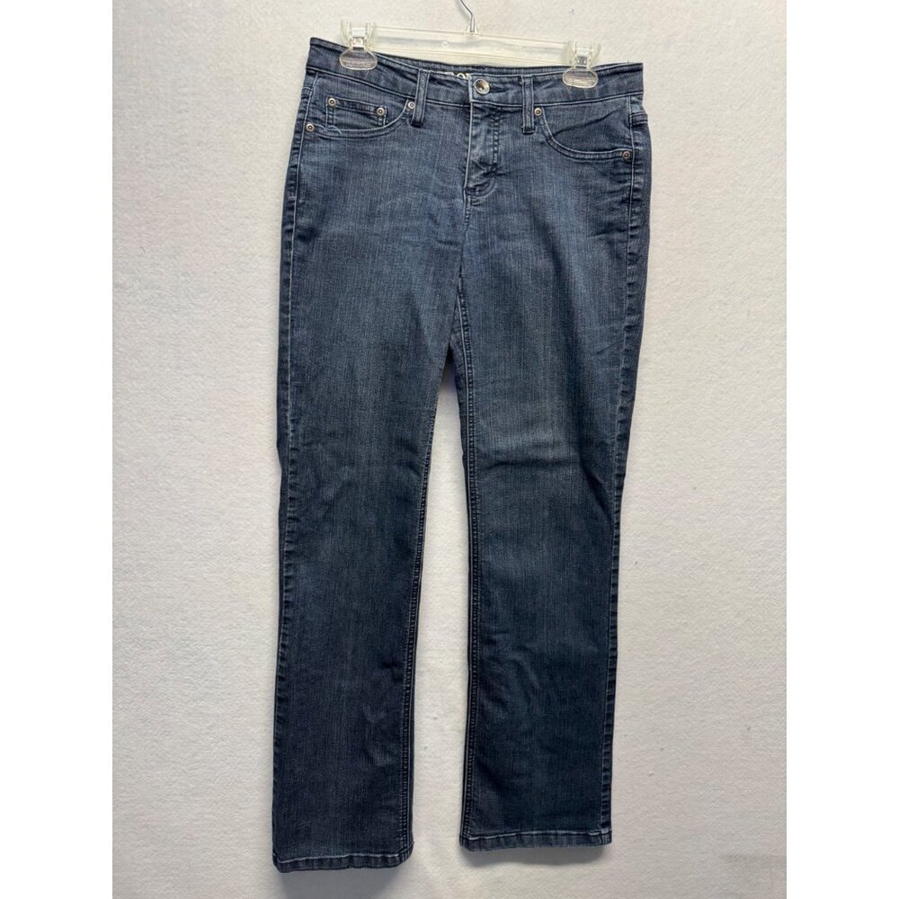 Merona Womens Bootcut Dark Wash Denim Jeans Mid-Rise Stretch Cotton Blend 8 REG